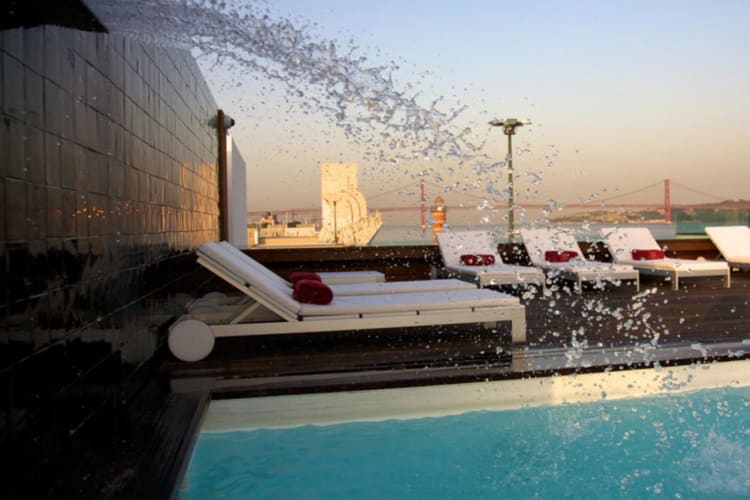 Sundeck with pool shower